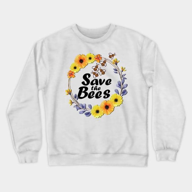 Save The Bees Project Nature Earth Global Warming Crewneck Sweatshirt by DMRStudio